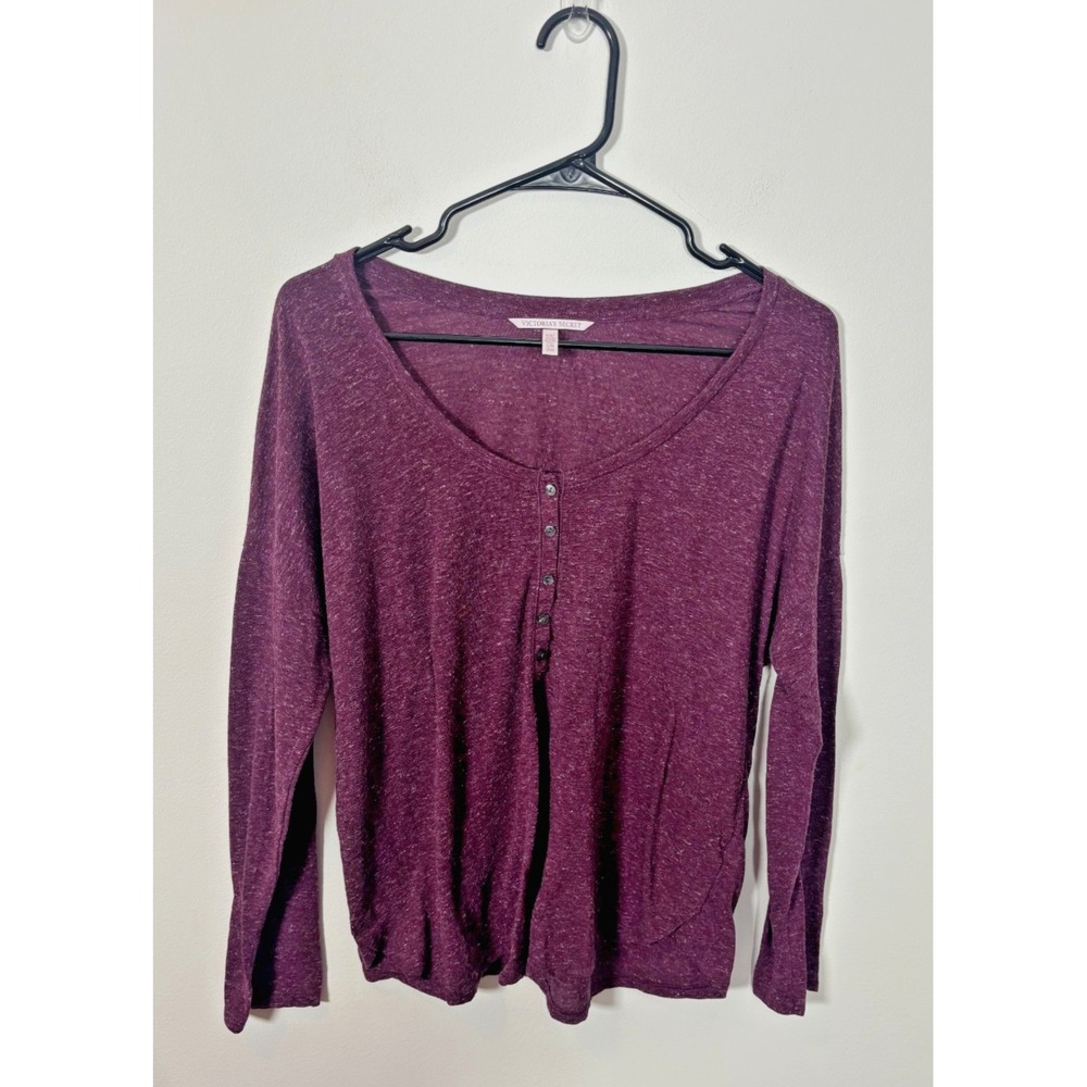 Victoria's Secret Large Maroon Long Sleeve Shirt Top Lightweight